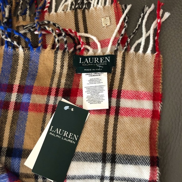 SALE ♥️ Ralph Lauren designer tartan fringe scarf - Picture 3 of 5